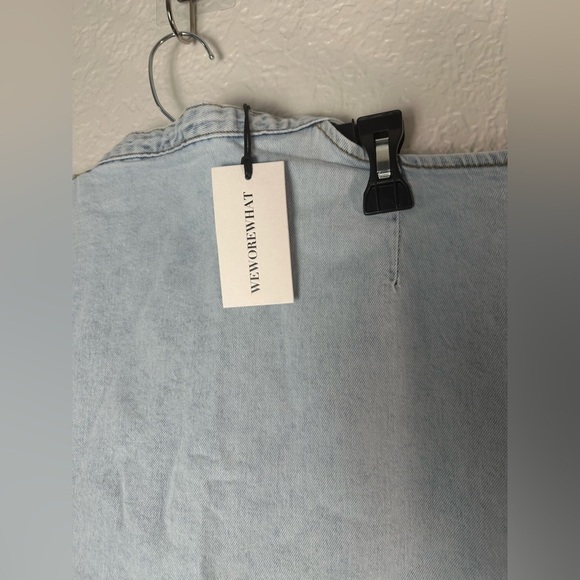NWT Revolve WeWoreWhat Cropped Denim Top and Cut Out Skirt - Picture 9 of 10
